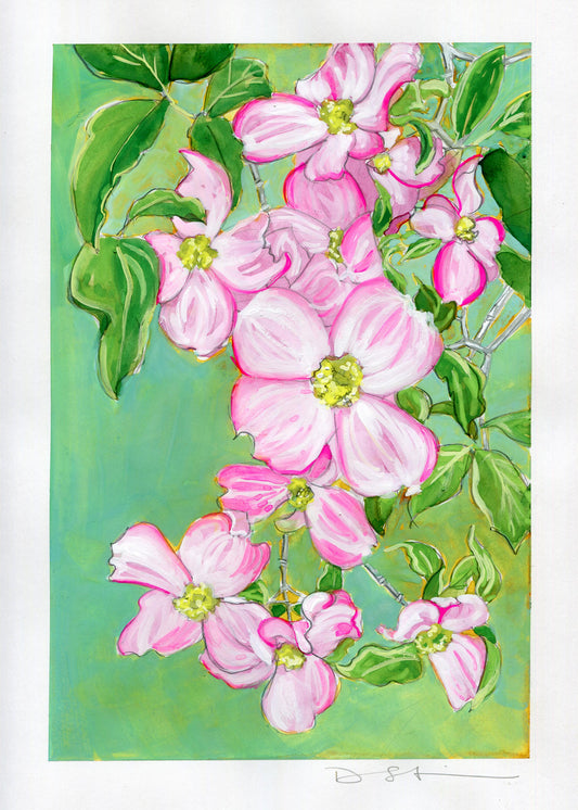 The Garden Studio Series – Dogwood, Original Watercolor and Gouache Painting