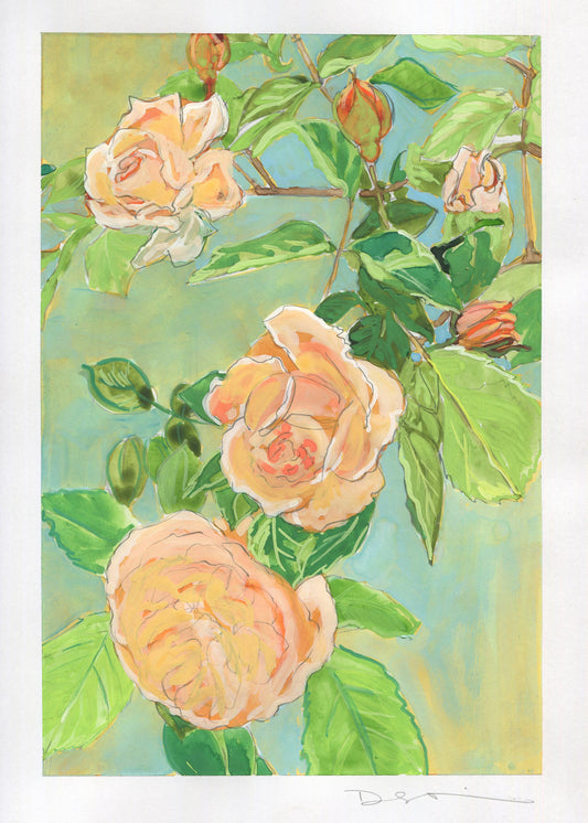 The Garden Studio Series – Rose, Original Watercolor and Gouache Painting