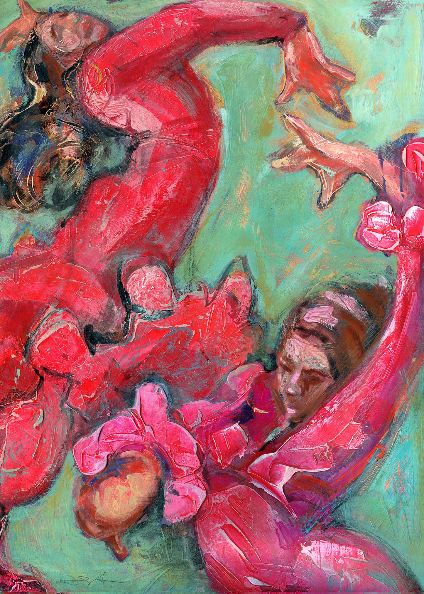 Dance for Azores Flamenco Card - 5x7 Greeting Card from Original Painting