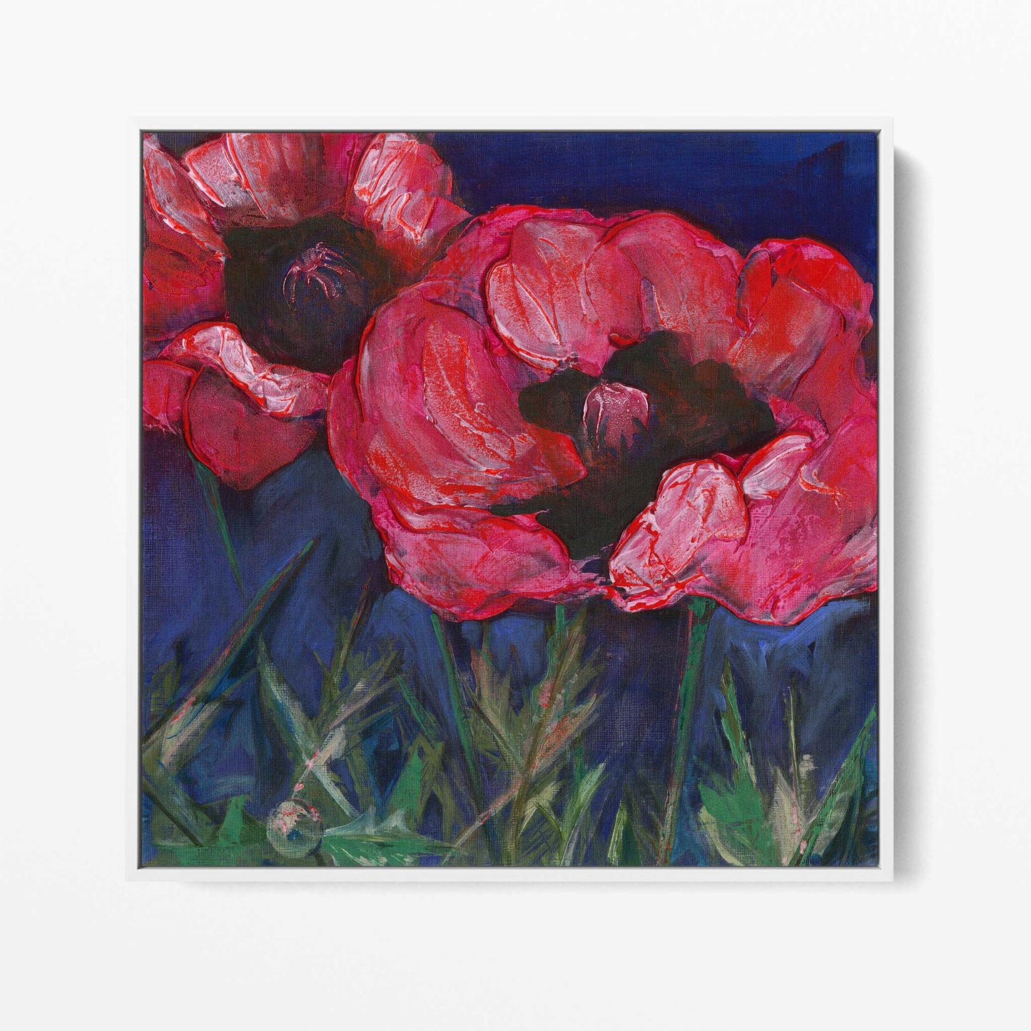 Red Poppies Dark Sky - Fine Art Print