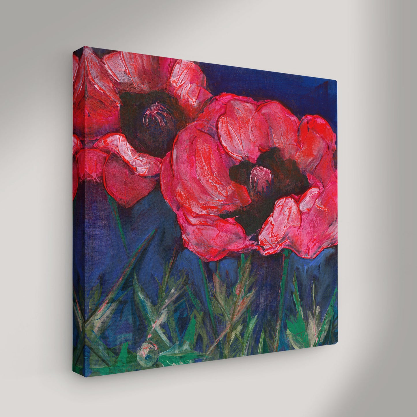 Red Poppies Dark Sky - Fine Art Print