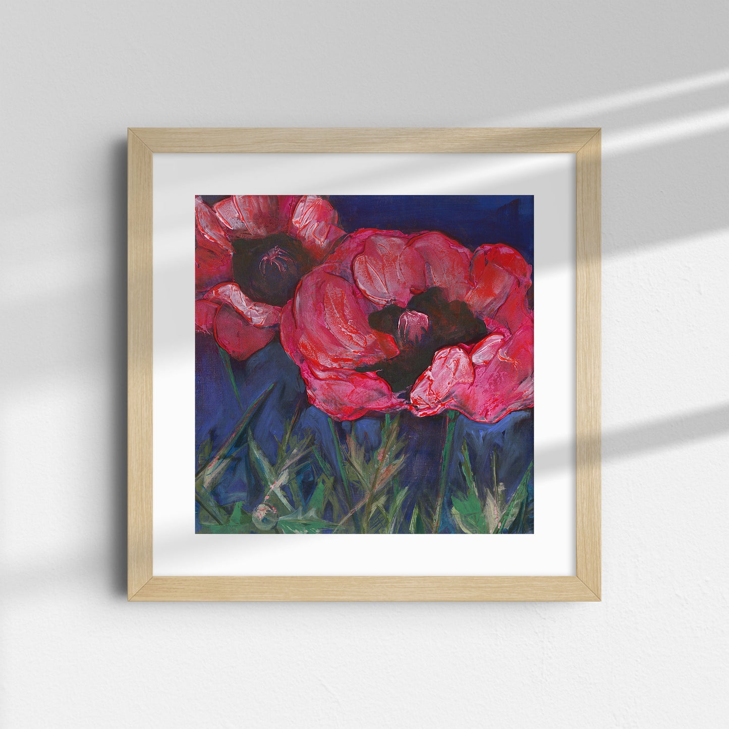 Red Poppies Dark Sky - Fine Art Print
