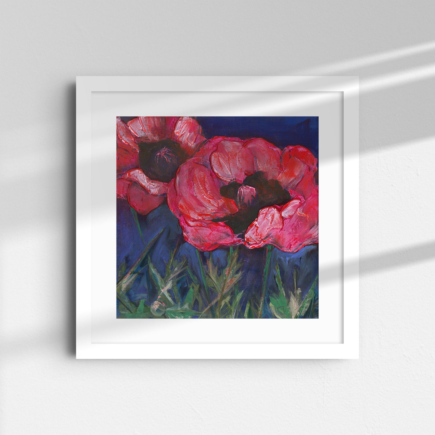 Red Poppies Dark Sky - Fine Art Print