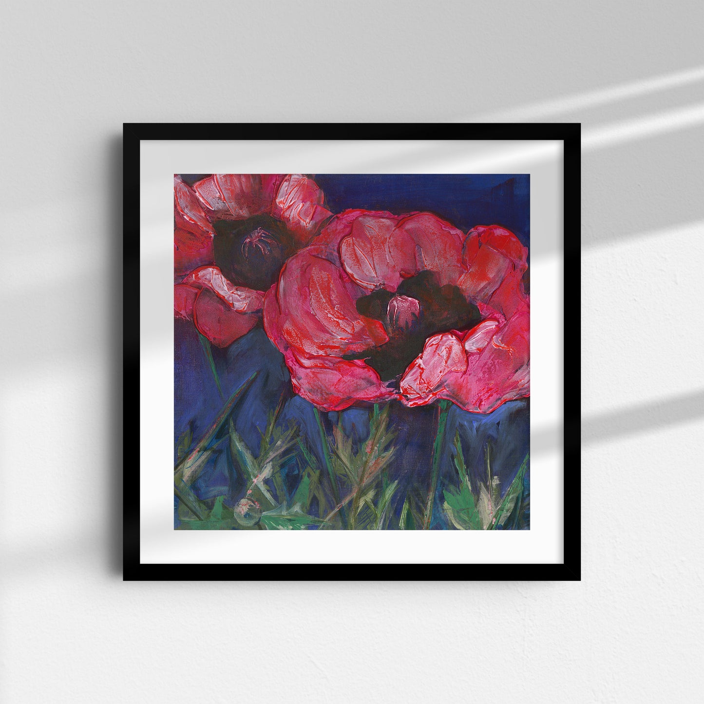 Red Poppies Dark Sky - Fine Art Print