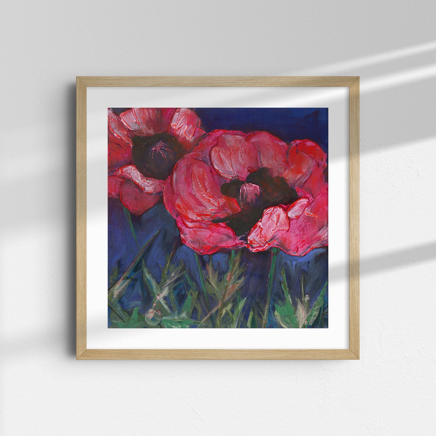 Red Poppies Dark Sky - Fine Art Print