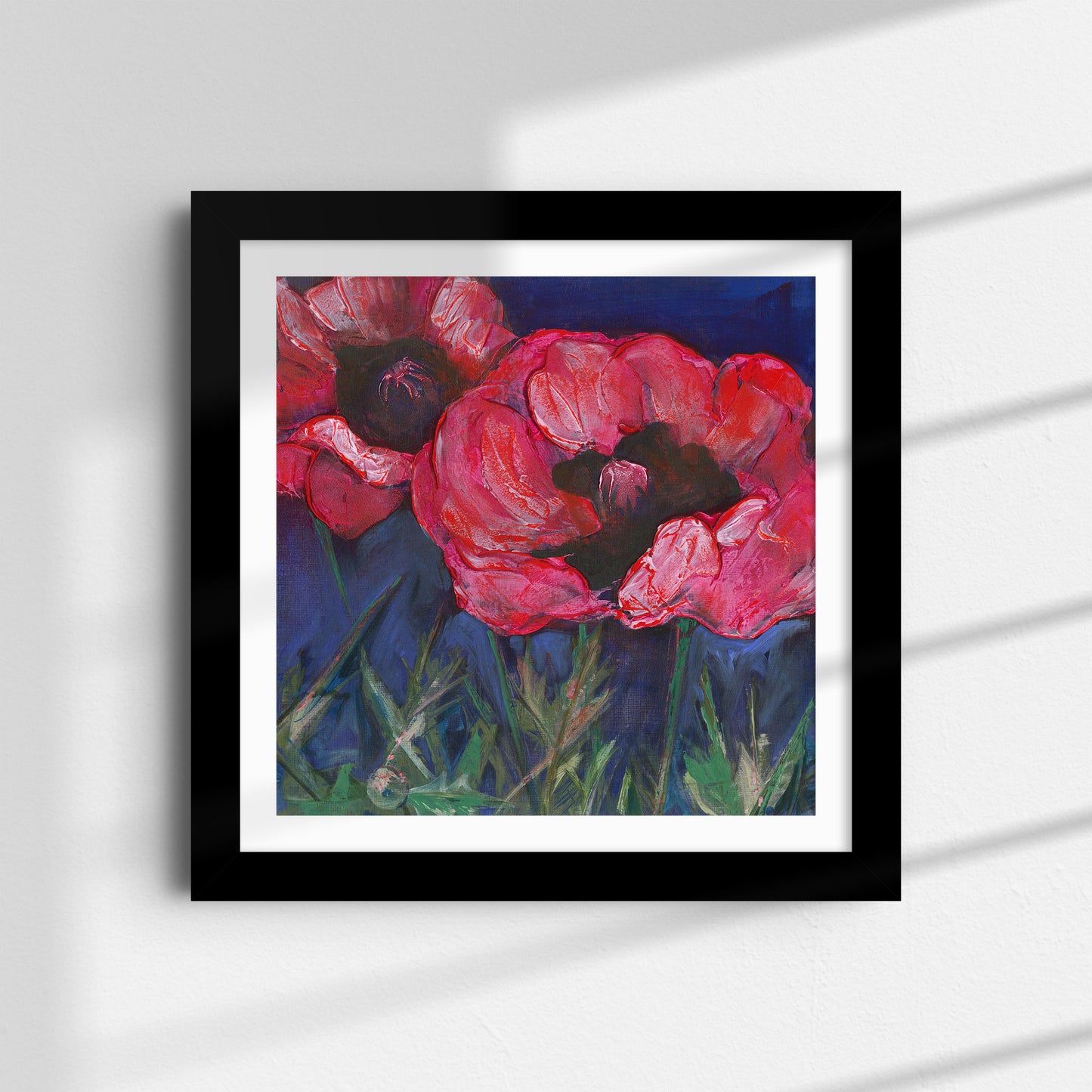 Red Poppies Dark Sky - Fine Art Print
