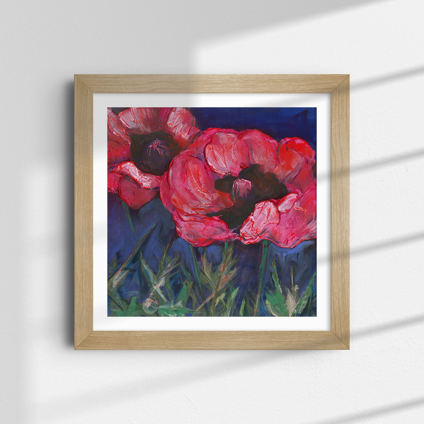 Red Poppies Dark Sky - Fine Art Print