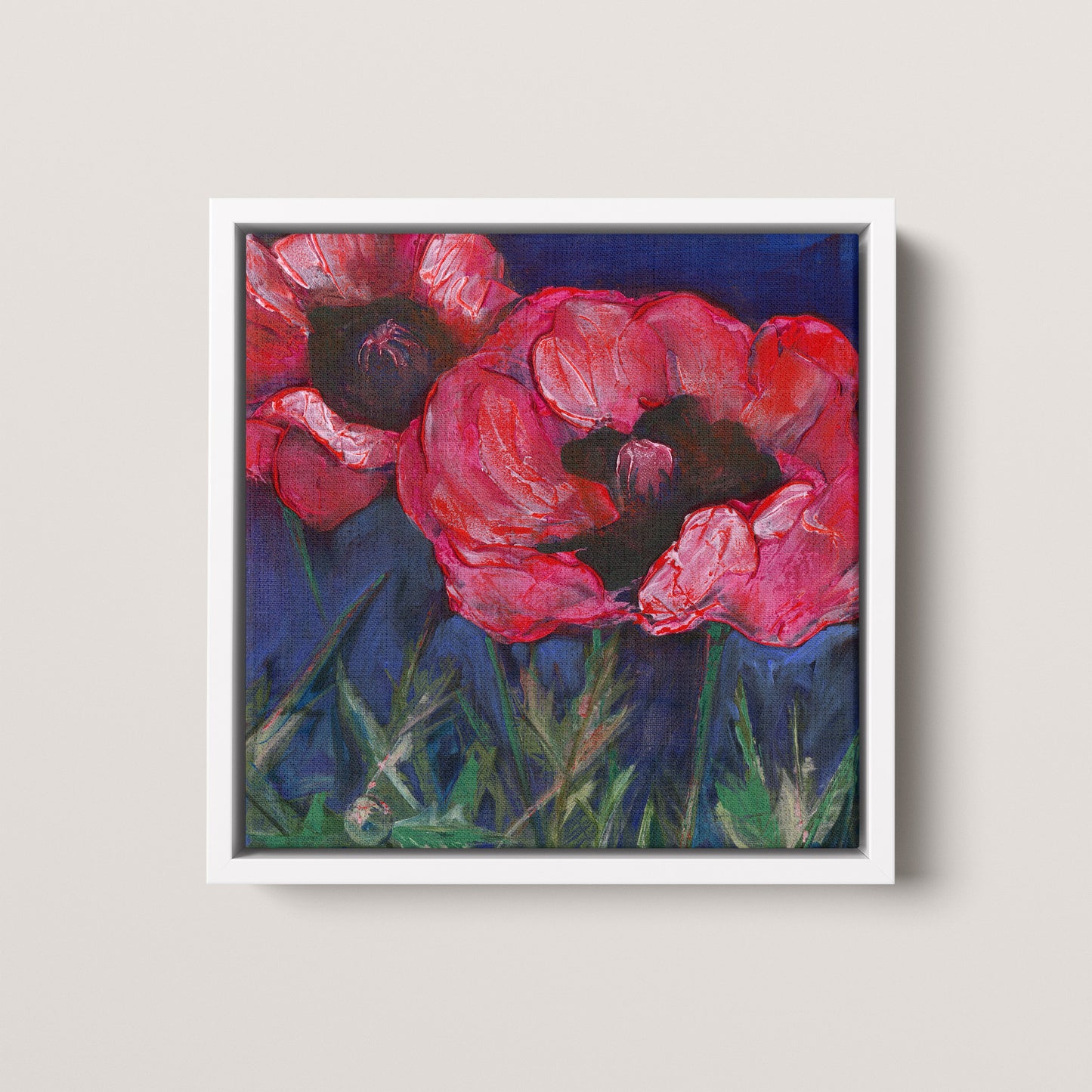 Red Poppies Dark Sky - Fine Art Print