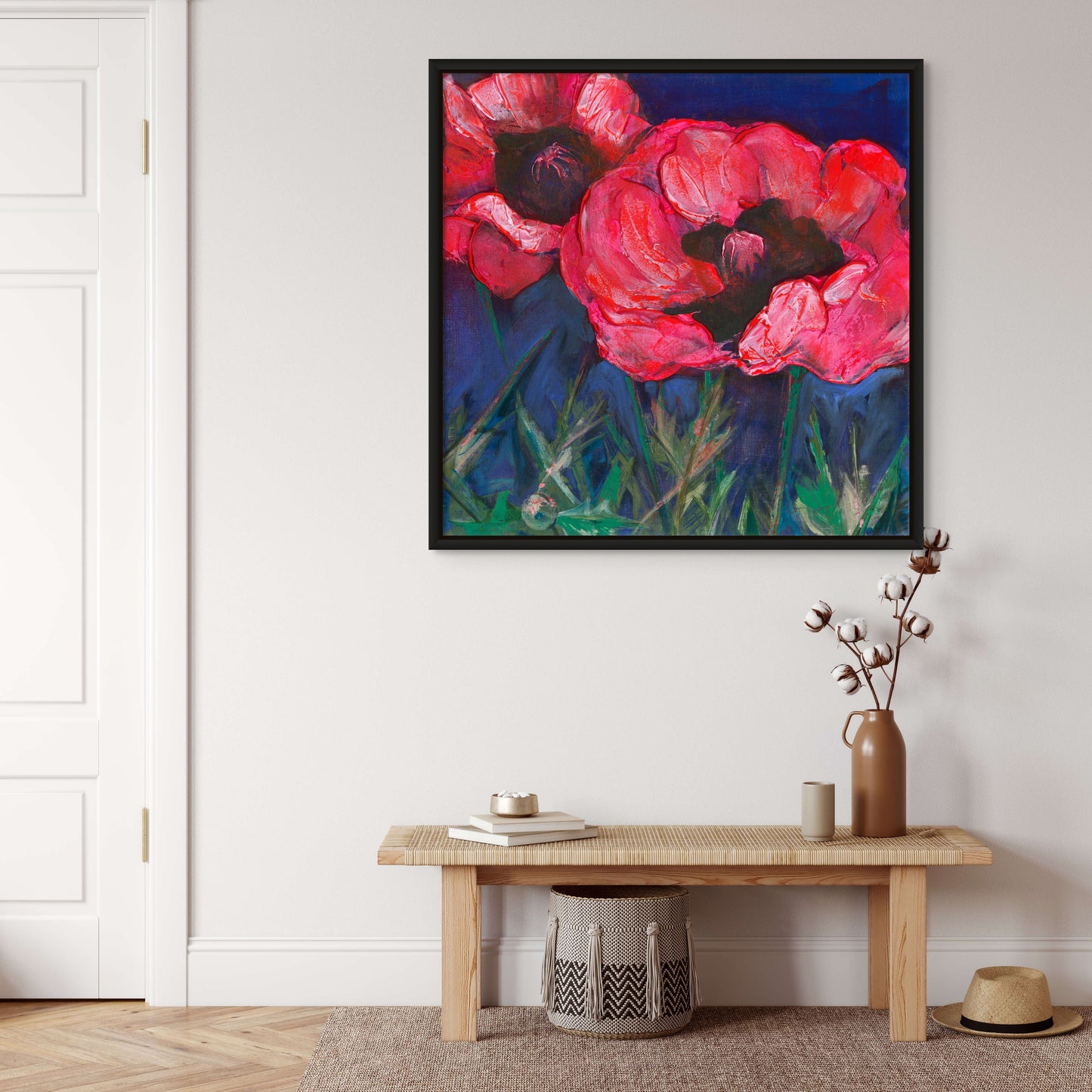 Red Poppies Dark Sky - Fine Art Print