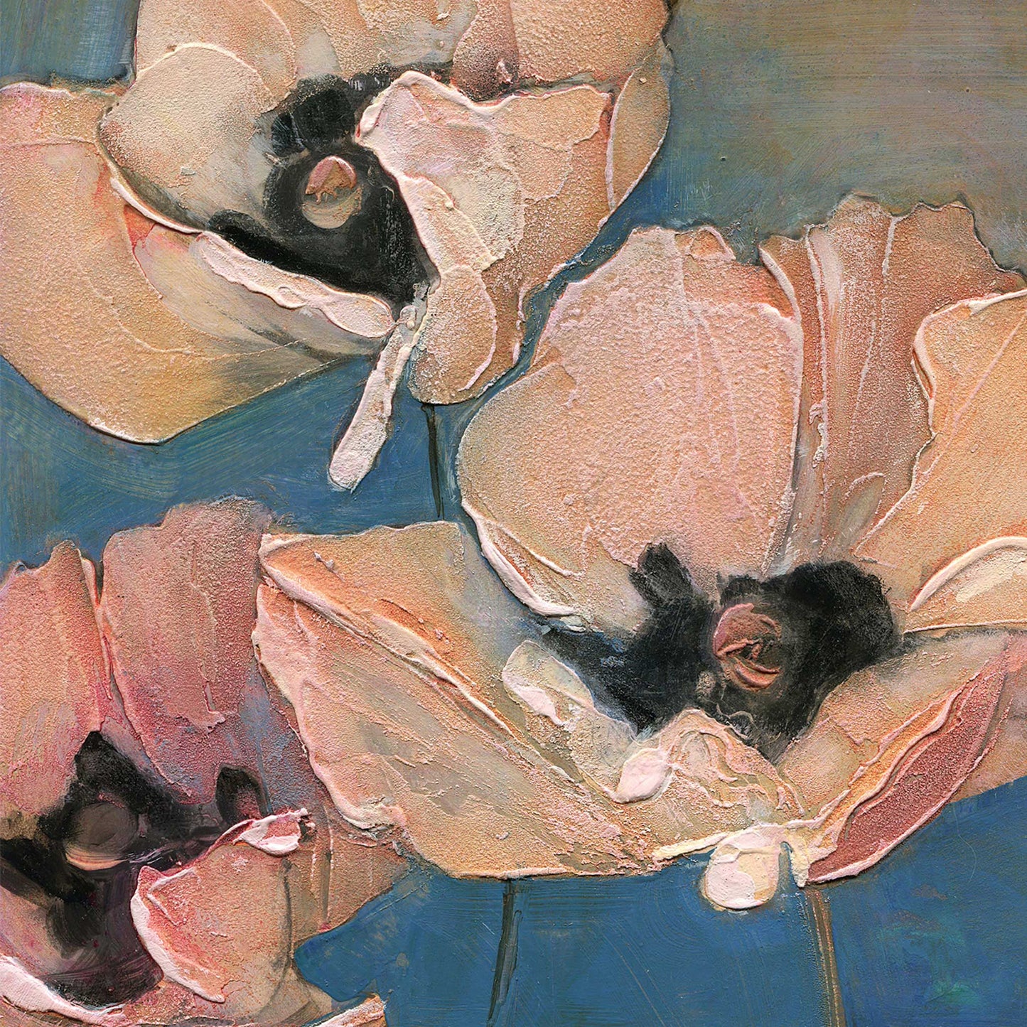 Six Poppy Portraits Painting 5x5 Box Card Set