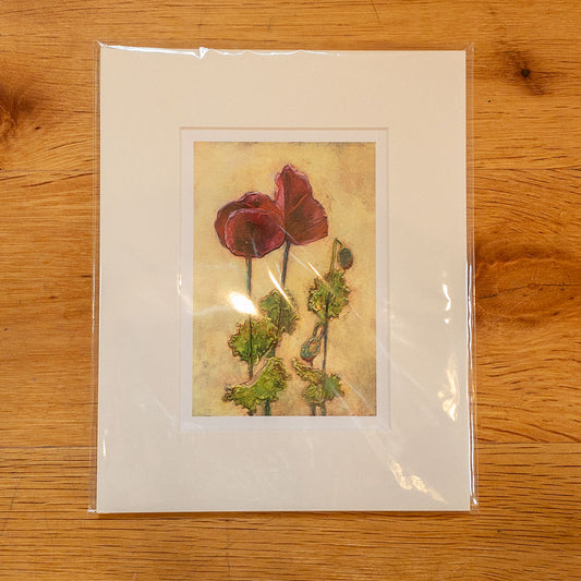 Lauren's Grape Poppy Acrylic Painting - 5x7 inch Print