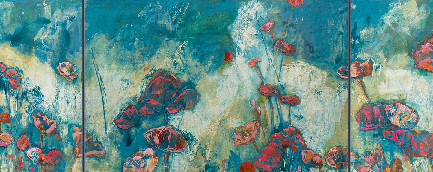 Stormy Fields - Acrylic Painting, 24x60 inch