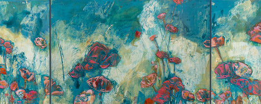 Stormy Fields - Acrylic Painting, 24x60 inch