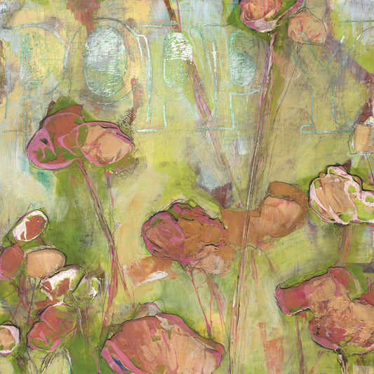 Poppy Reverie Acrylic Painting, 12x12 inch