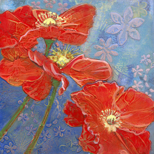Poppies For Anne - Original 8x8 inches