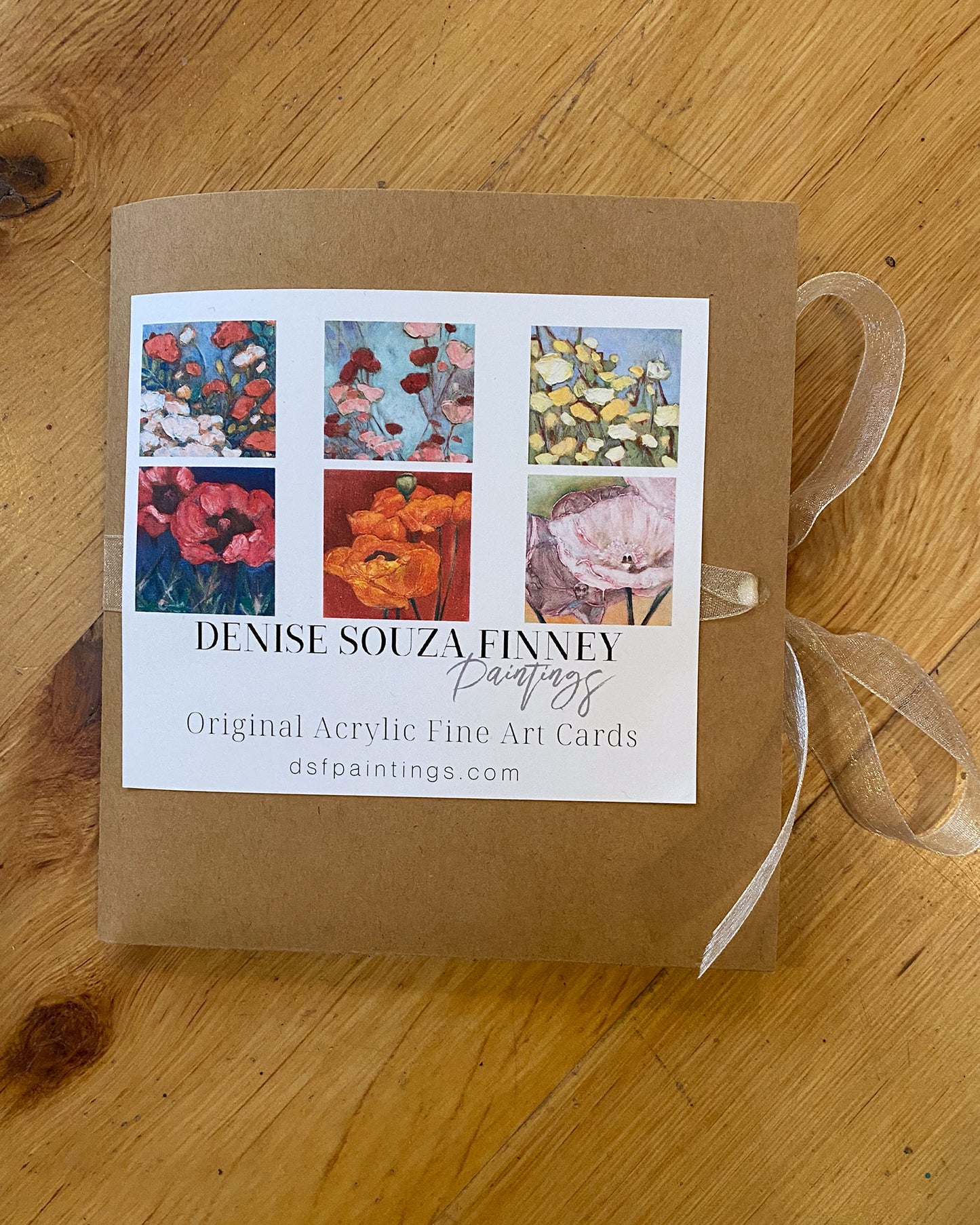 Six Different Poppy Paintings 5x5 Box Card Set