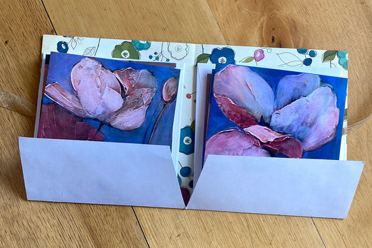 Six Poppy Portraits Painting 5x5 Box Card Set