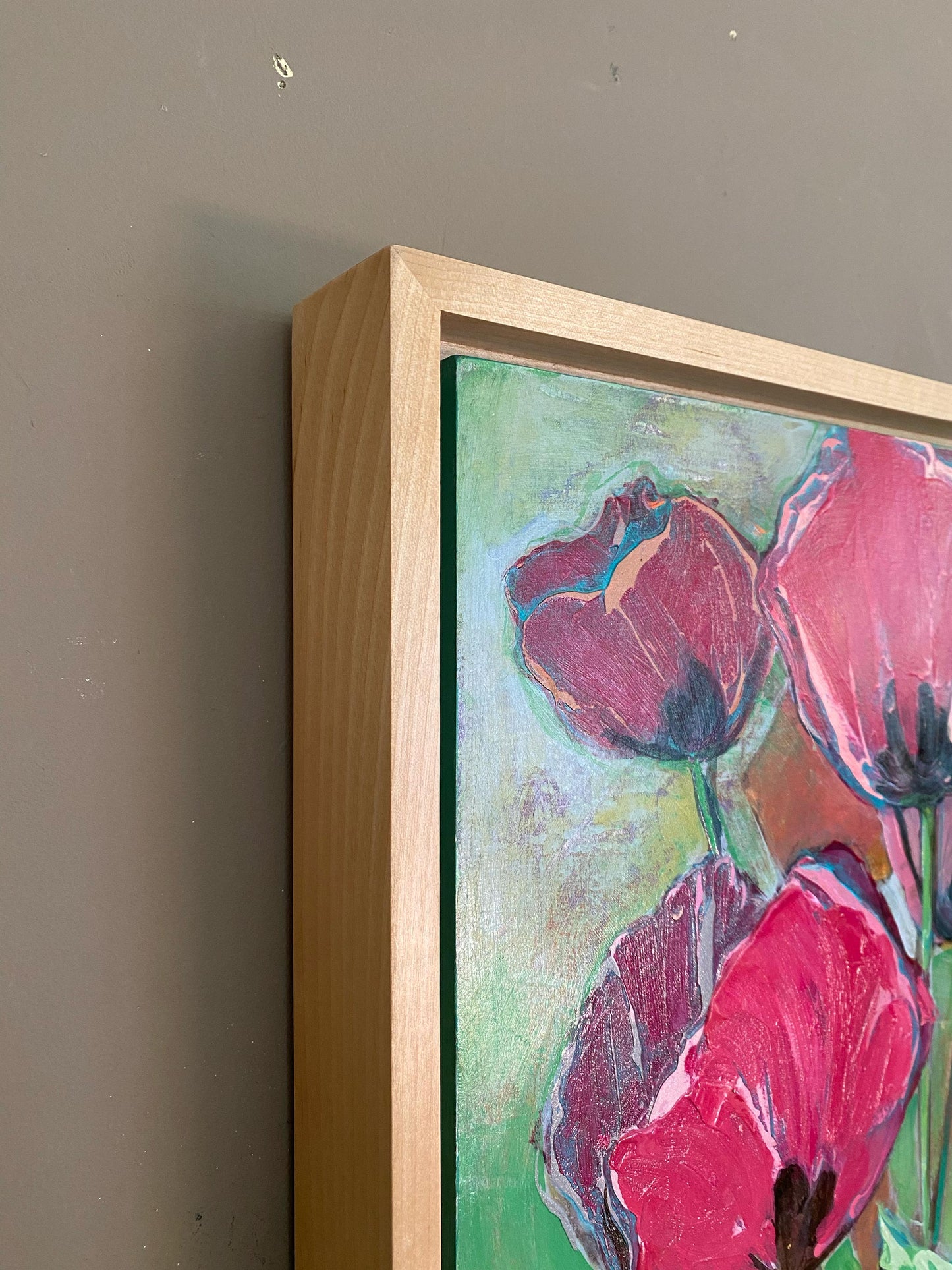 Poppy Dreams No. 1 – Fuschia | Layered Poppy Dreams, Original Acrylic Painting