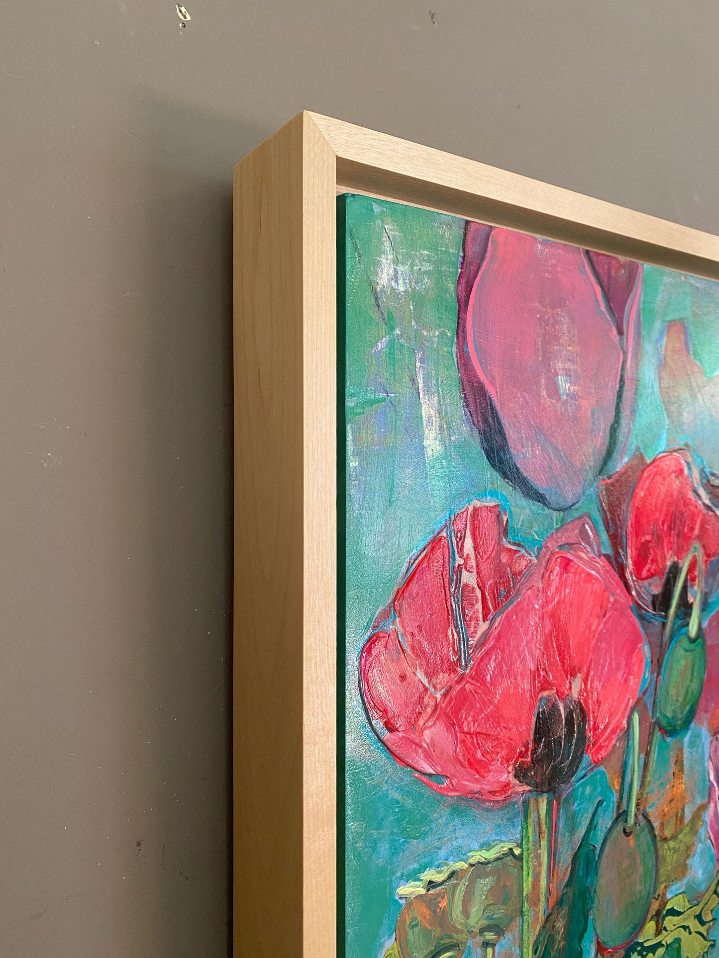 Poppy Dreams No. 2 – Red & Pink | Layered Poppy Dreams, Original Acrylic Painting