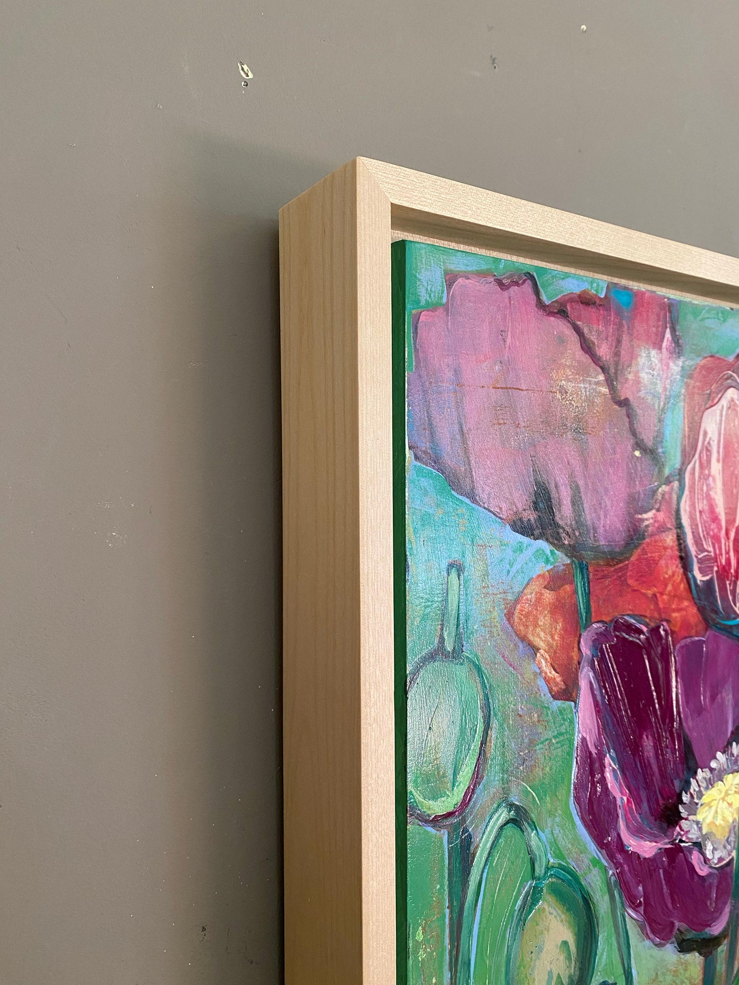 Poppy Dreams No. 3 – Magenta | Layered Poppy Dreams, Original Acrylic Painting