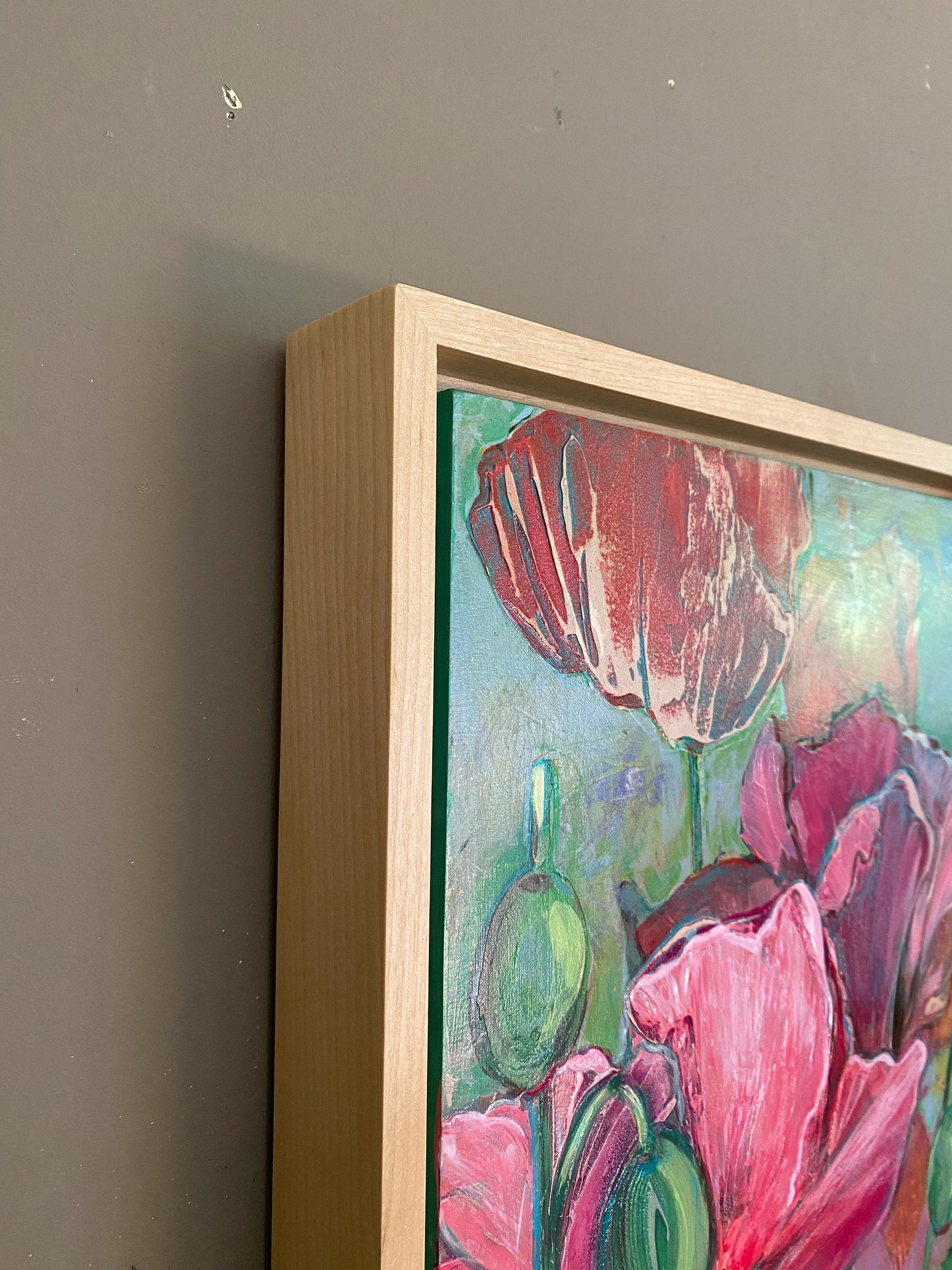 Poppy Dreams No. 5 – Pink | Layered Poppy Dreams, Original Acrylic Painting