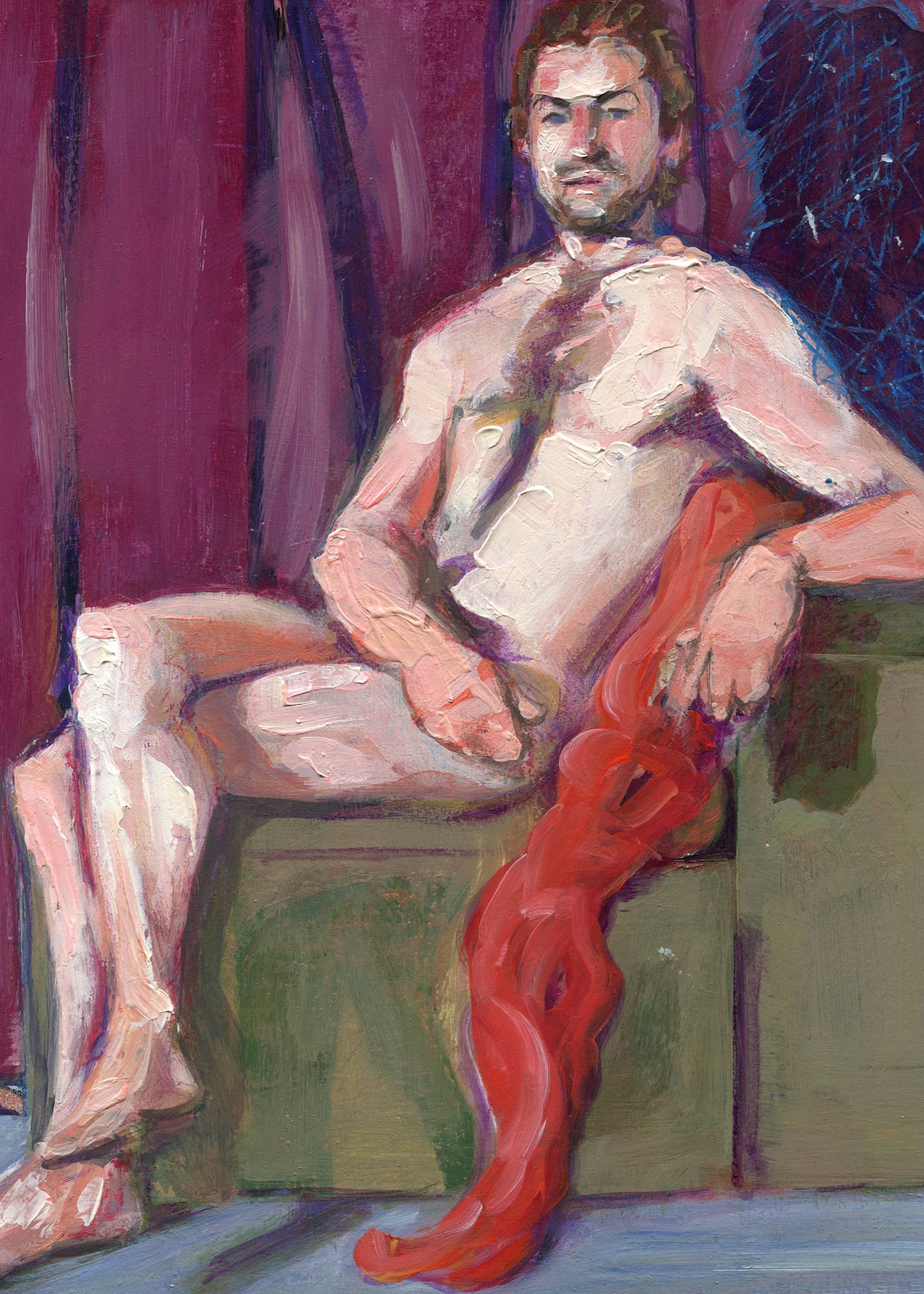 Bryce with a Red Robe Acrylic Painting - 5x7 print