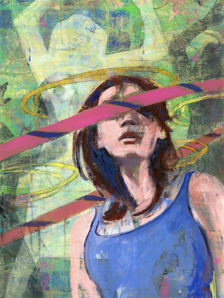 Educated Hoops Juggling Subjects - Original Acrylic Painting