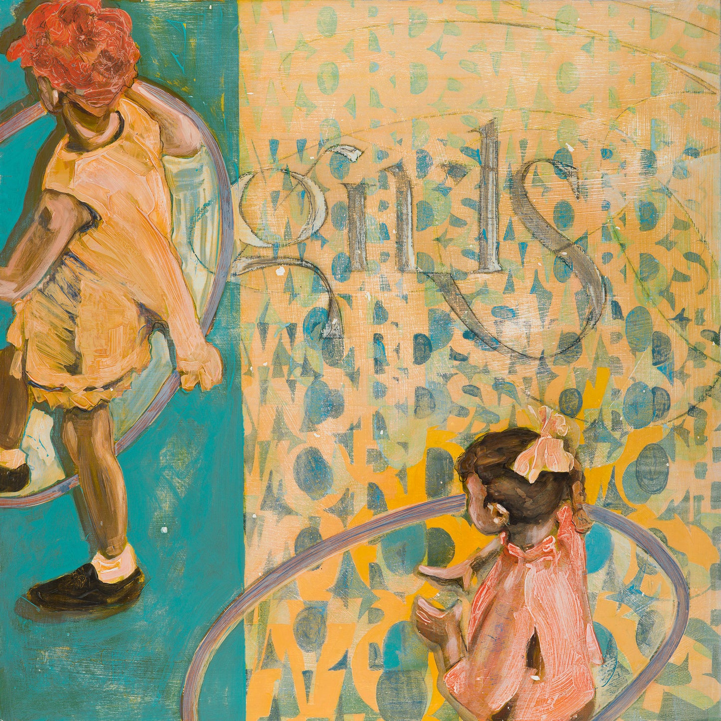 Girls Wordplay - Original Acrylic Painting