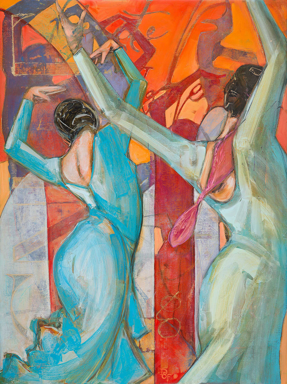 Dancing Under the Arches - Acrylic Painting, 30x40 inch
