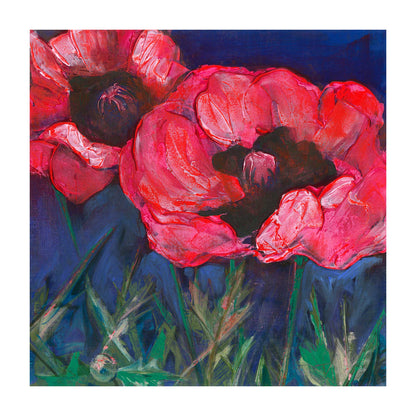 Red Poppies Dark Sky -  Fine Art Print
