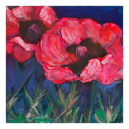 Red Poppies Dark Sky -  Fine Art Print