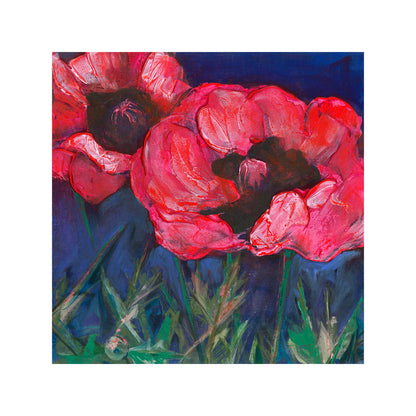 Red Poppies Dark Sky -  Fine Art Print