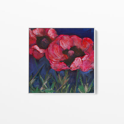 Red Poppies Dark Sky -  Fine Art Print