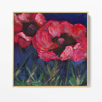 Red Poppies Dark Sky -  Fine Art Print
