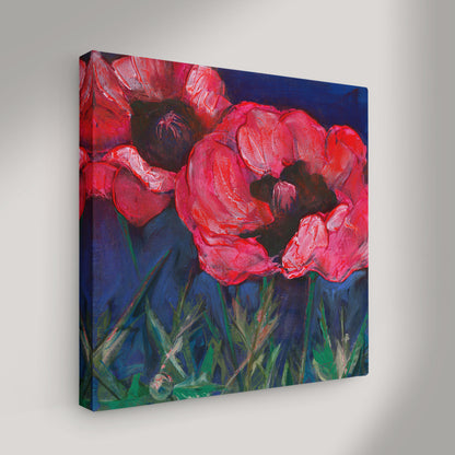 Red Poppies Dark Sky -  Fine Art Print