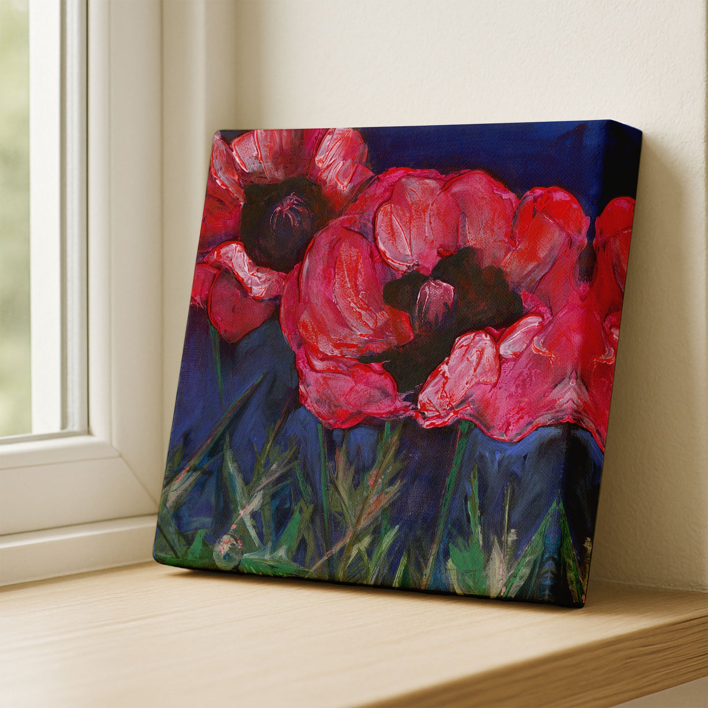 Red Poppies Dark Sky -  Fine Art Print