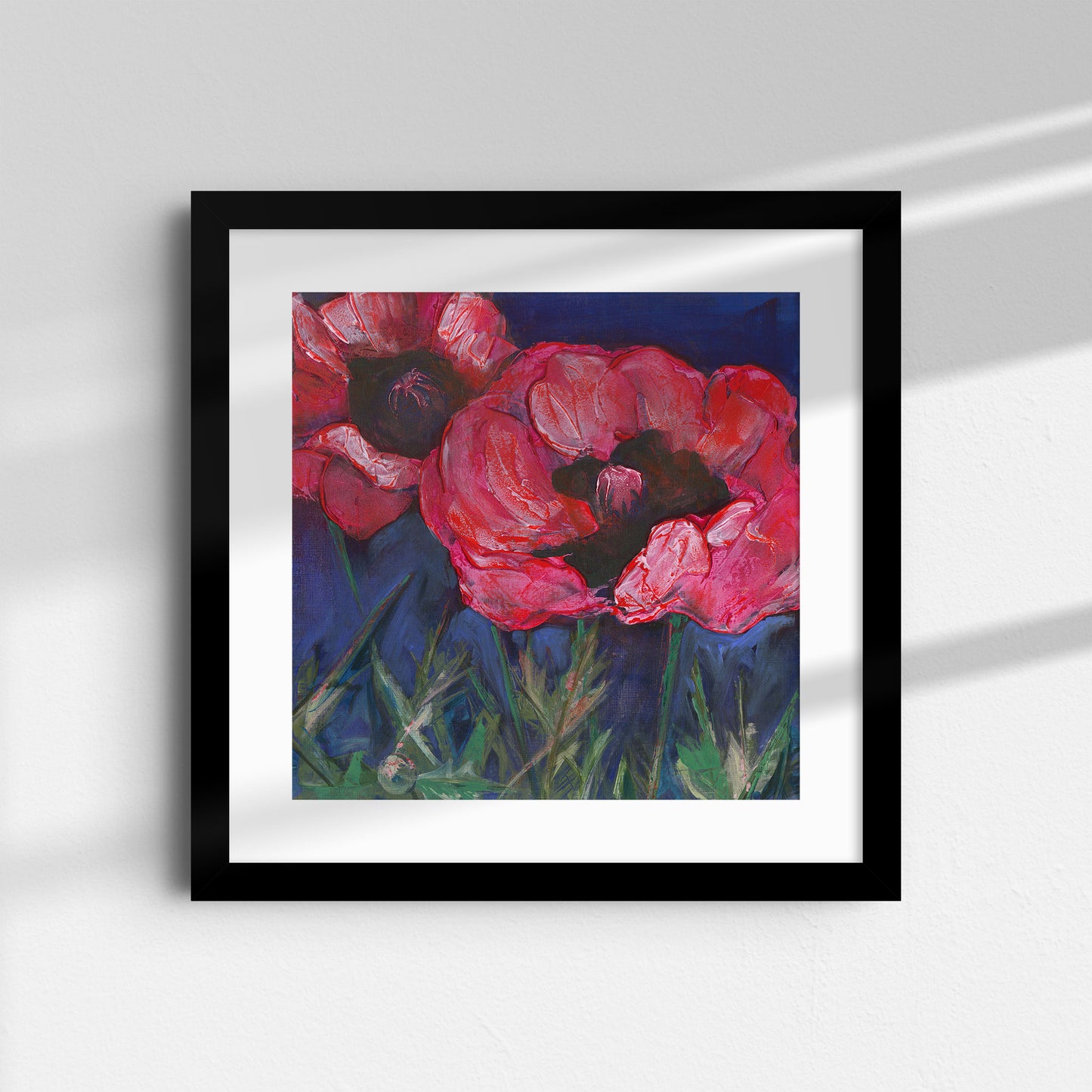 Red Poppies Dark Sky -  Fine Art Print