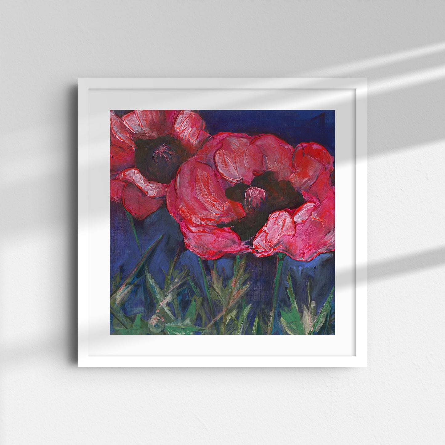 Red Poppies Dark Sky -  Fine Art Print