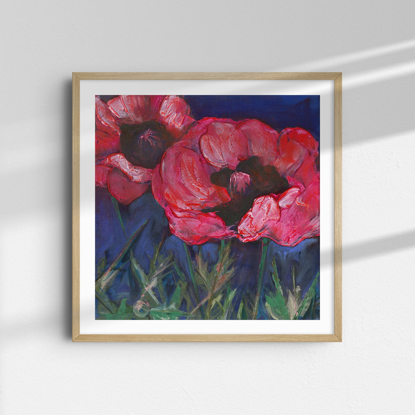 Red Poppies Dark Sky -  Fine Art Print