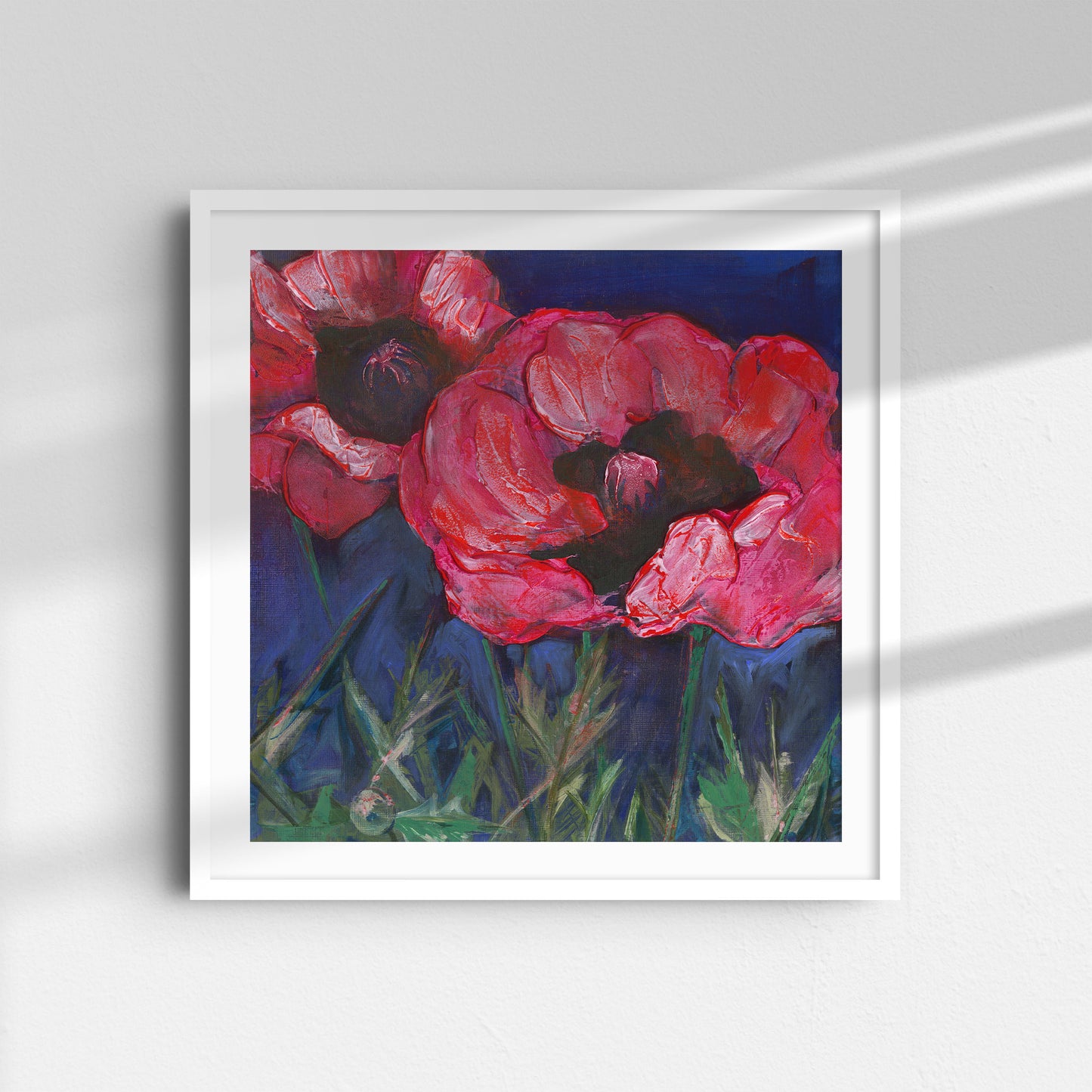 Red Poppies Dark Sky -  Fine Art Print