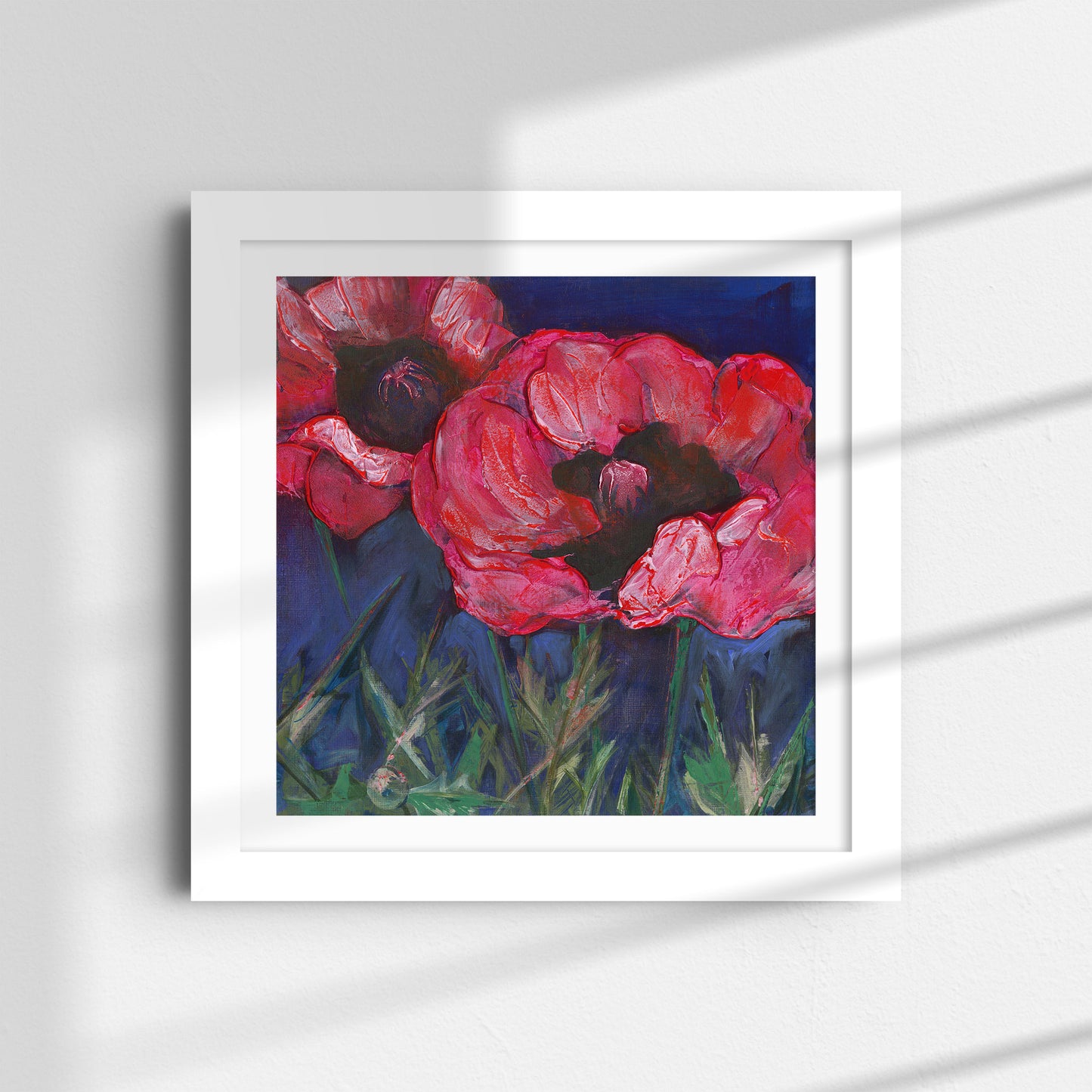 Red Poppies Dark Sky -  Fine Art Print