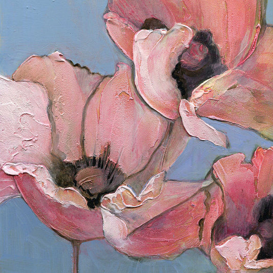 Poppy Portrait I Card - 5x5 Square Greeting Card from Original Painting