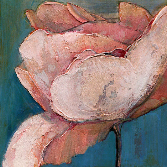 Poppy Portrait II Card - 5x5 Square Greeting Card from Original Painting