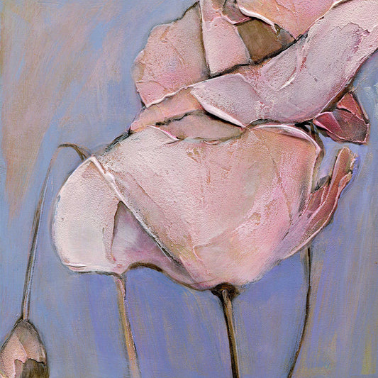 Poppy Portrait III Card - 5x5 Square Greeting Card from Original Painting