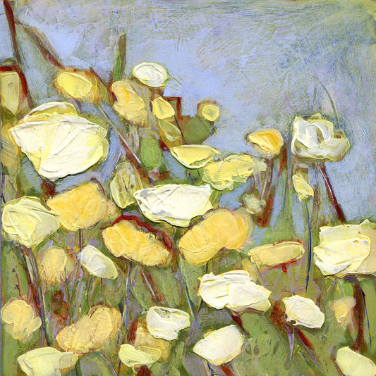 Soft Yellow Poppies - 6x6 inch Print