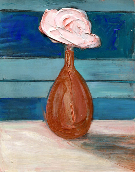 Poppy In A Vase III Series 3 - 5x7 inch Acrylic Painting on Paper