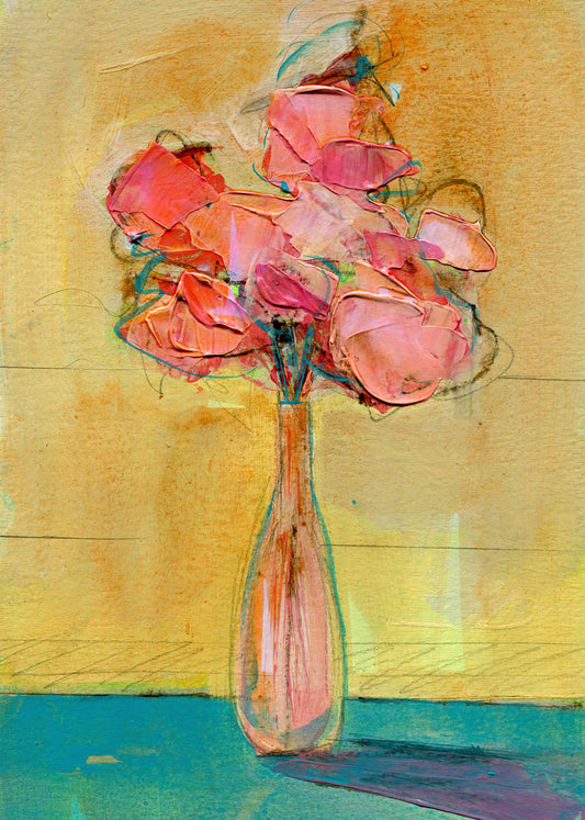 A Breath of Summer Poppy Card - 5x7 Greeting Card from Original Painting