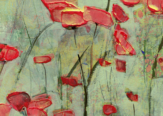 Four Panel Pink Poppies IV - Original 5x7 inches