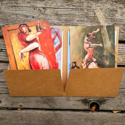 Six Different Flamenco Paintings 5x7 Greeting Card Gift Set