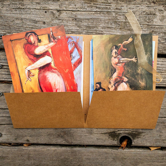 Six Different Flamenco Paintings 5x7 Greeting Card Gift Set